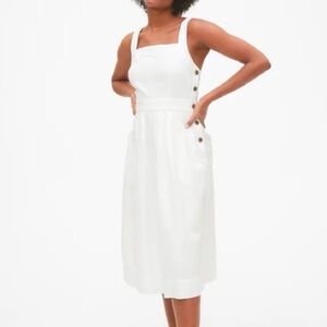 GAP White Apron Linen Blend Midi Dress
Size: 4